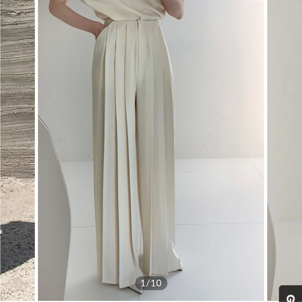 Commense Pleated High Waist Wide Leg Pants